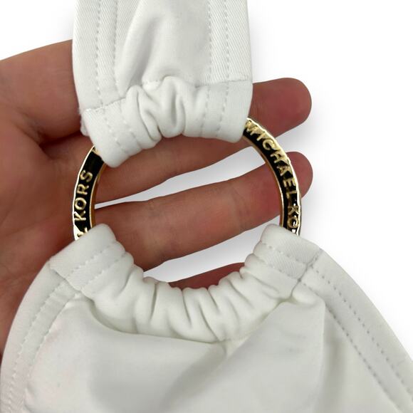 NEW Michael Michael Kors One Shoulder White One Piece Swimsuit Size 4 O Ring NWT - Picture 8 of 10